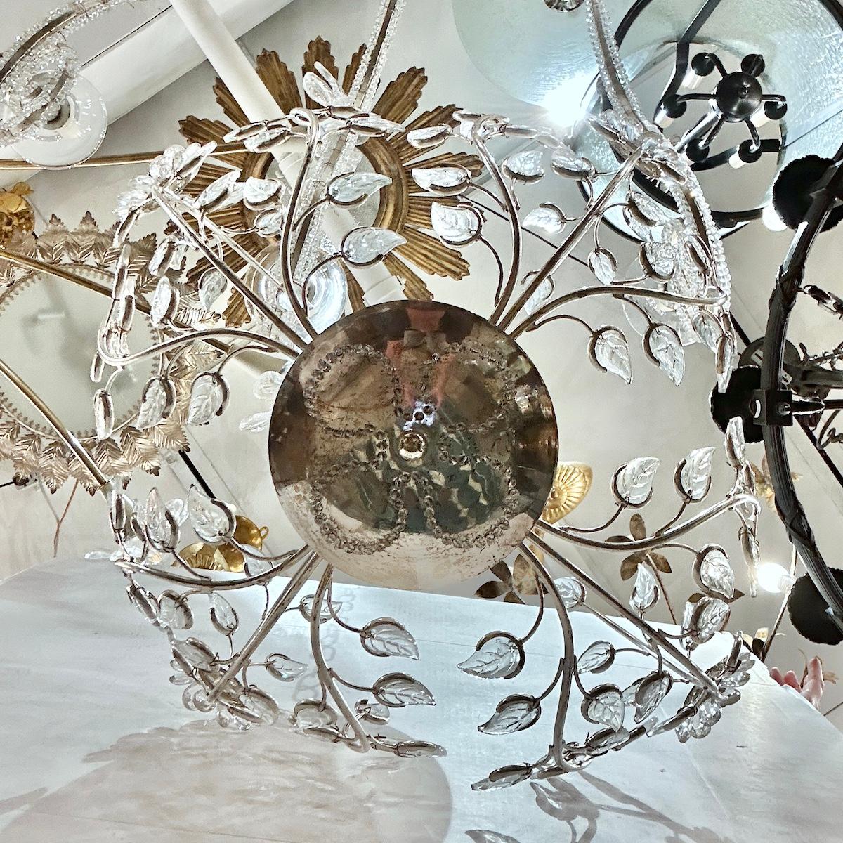 Set of Light Fixtures with Molded Glass Leaves, Sold Individually For Sale 5