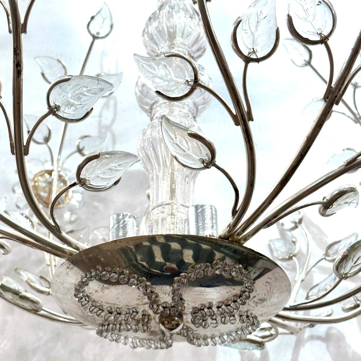 Set of Light Fixtures with Molded Glass Leaves, Sold Individually For Sale 6