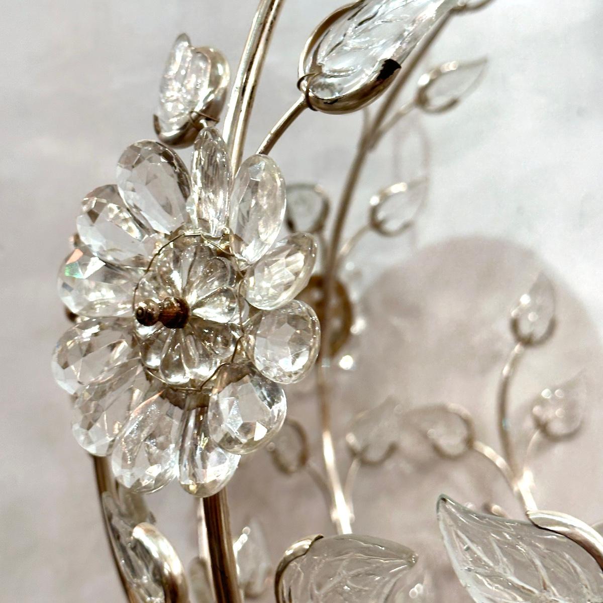 Set of Light Fixtures with Molded Glass Leaves, Sold Individually For Sale 7