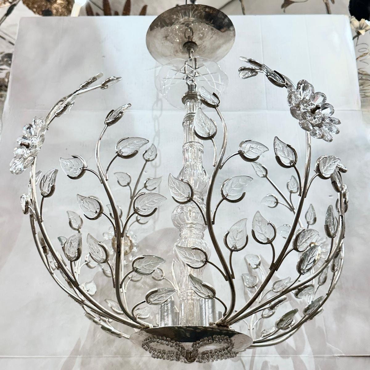 Set of Light Fixtures with Molded Glass Leaves, Sold Individually For Sale 8
