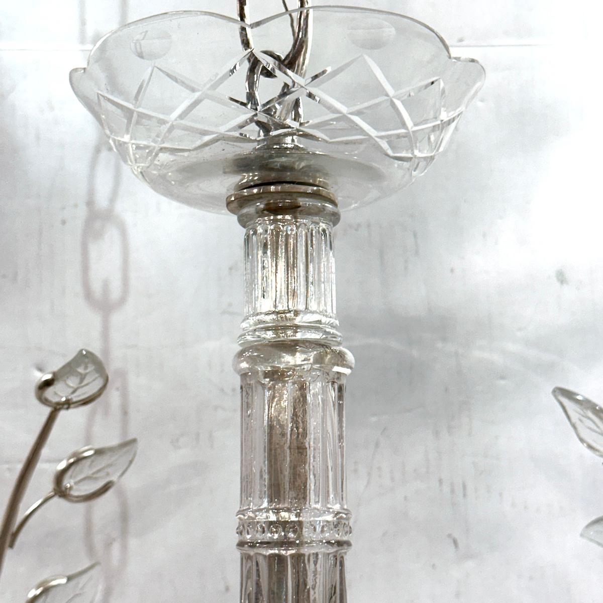 Set of Light Fixtures with Molded Glass Leaves, Sold Individually For Sale 9