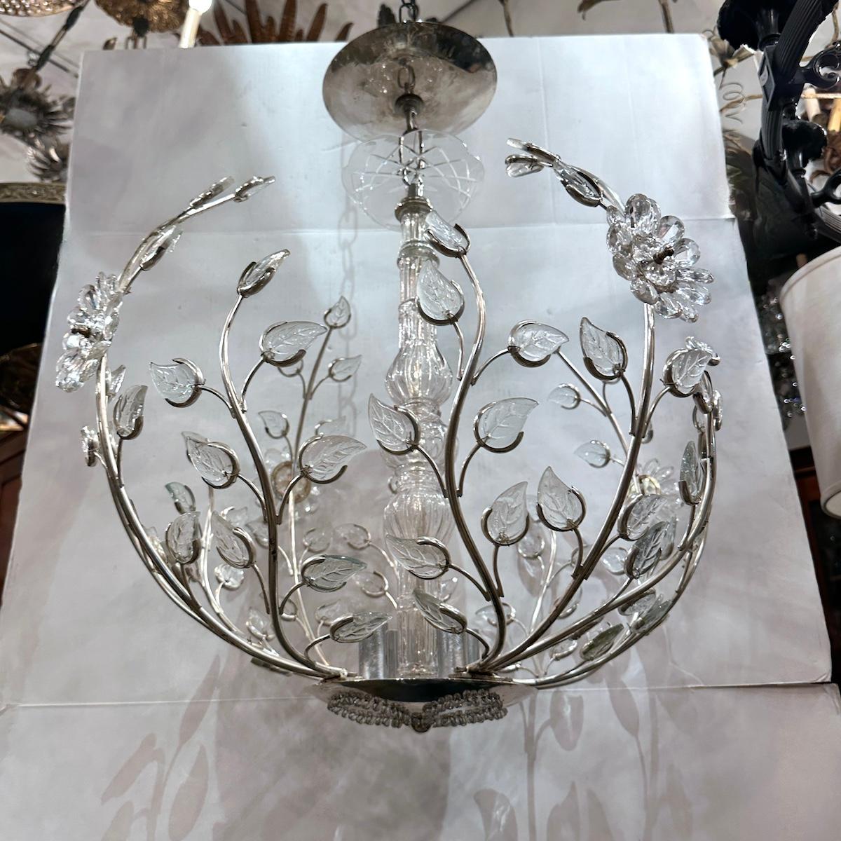 Set of Light Fixtures with Molded Glass Leaves, Sold Individually For Sale 10