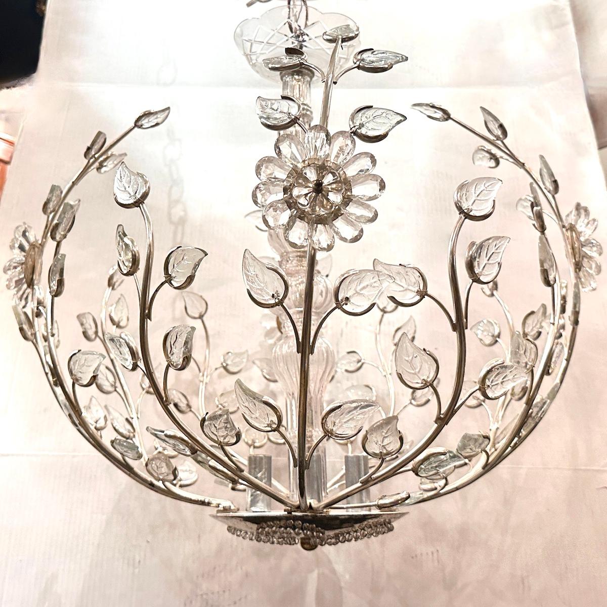 Set of Light Fixtures with Molded Glass Leaves, Sold Individually For Sale 2
