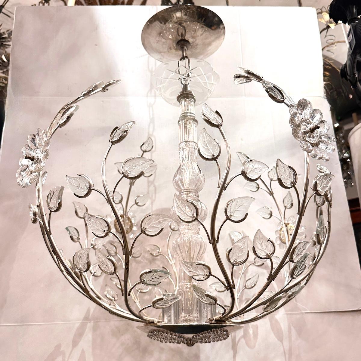 Set of Light Fixtures with Molded Glass Leaves, Sold Individually For Sale 3