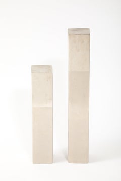 Set of Linear Brushed Metal Brutalist Objects, Germany, 1970’s