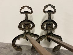 Set of Lion Andirons