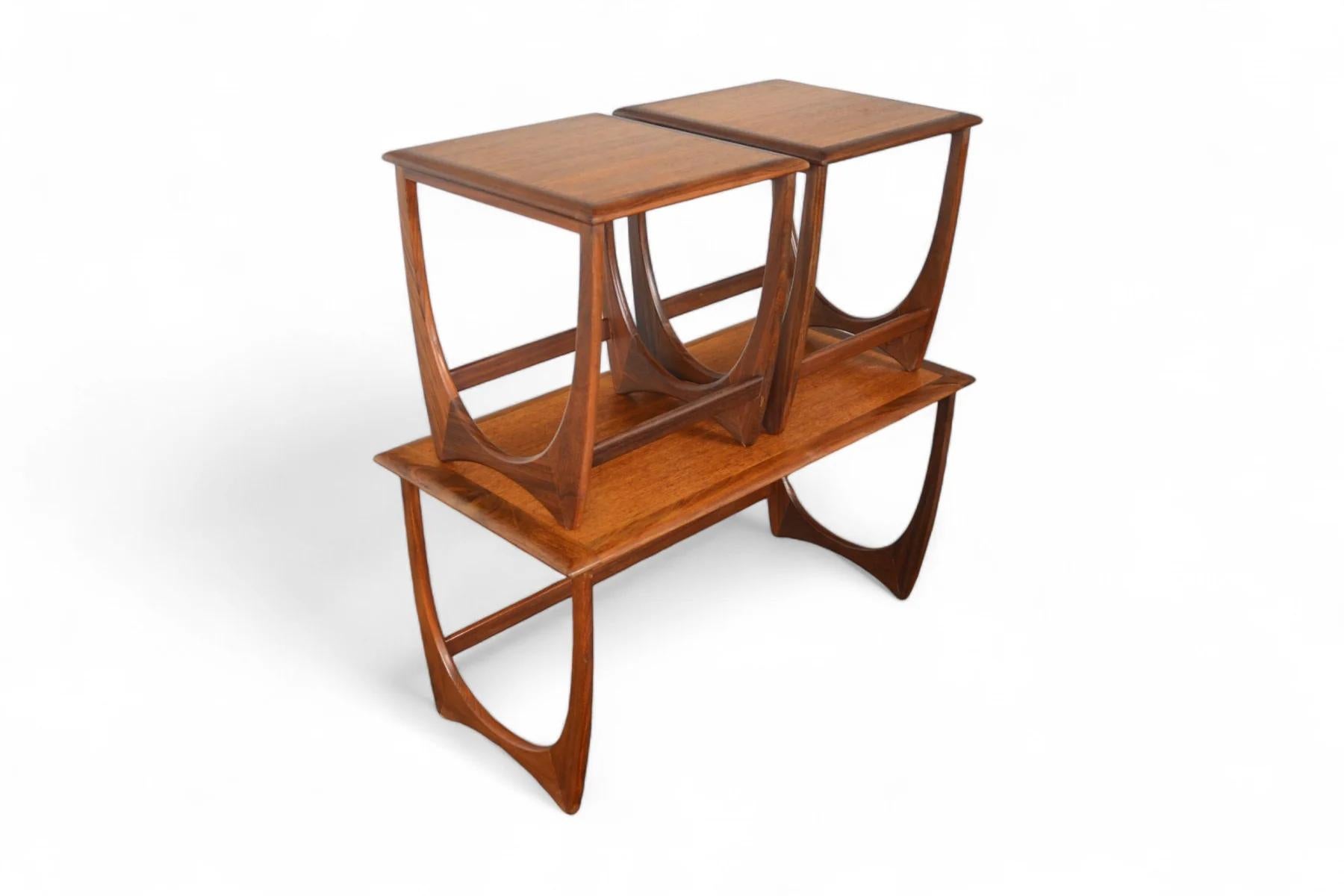 English Set of Long G Plan Astro Nesting Tables #3 For Sale