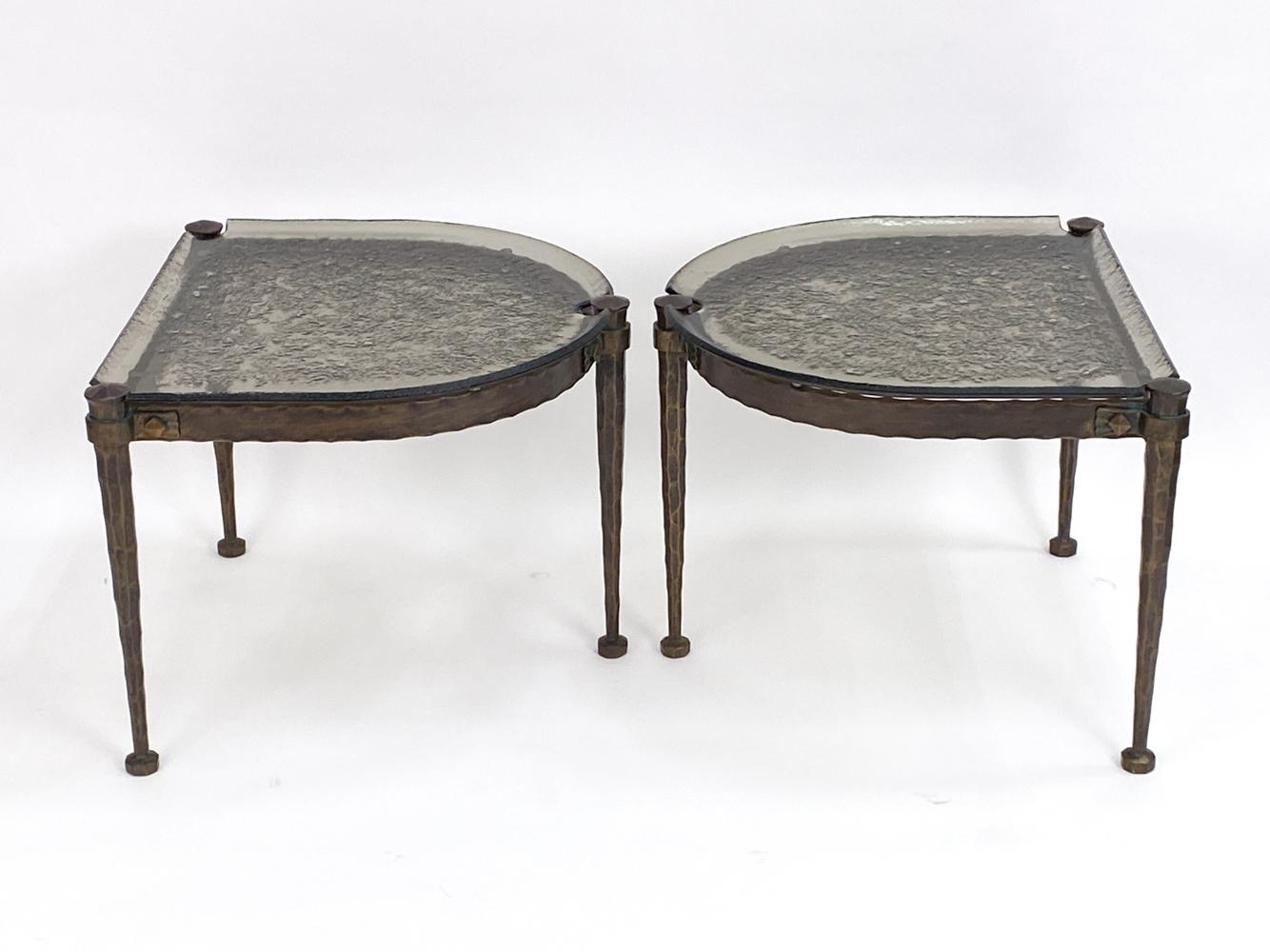 Set of Lothar Klute Glass & Bronze Coffee Tables, Circa 1980s For Sale 4