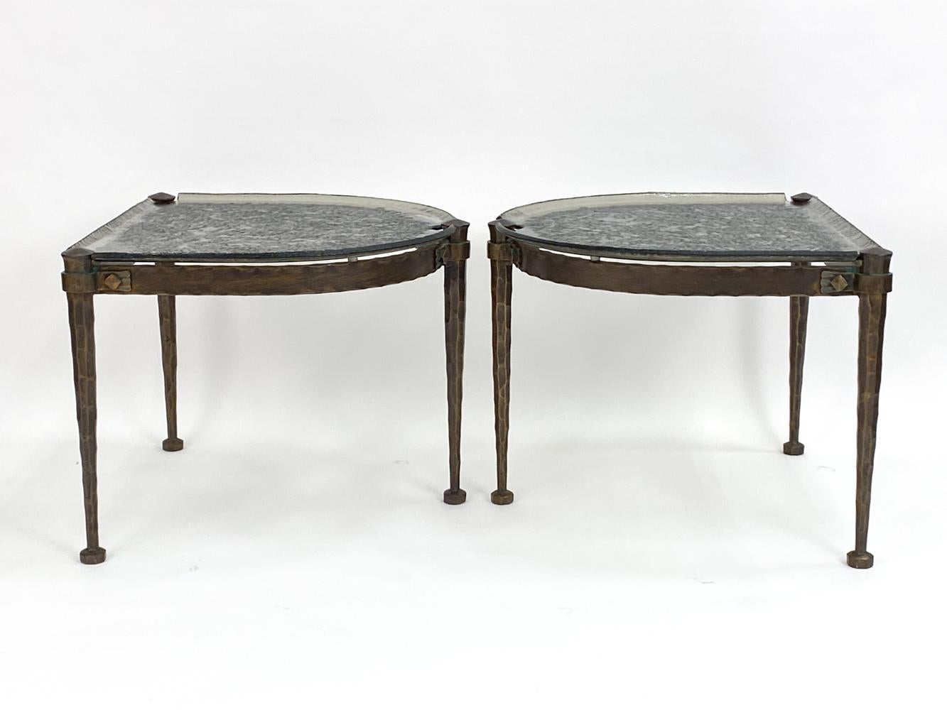 Set of Lothar Klute Glass & Bronze Coffee Tables, Circa 1980s For Sale 5