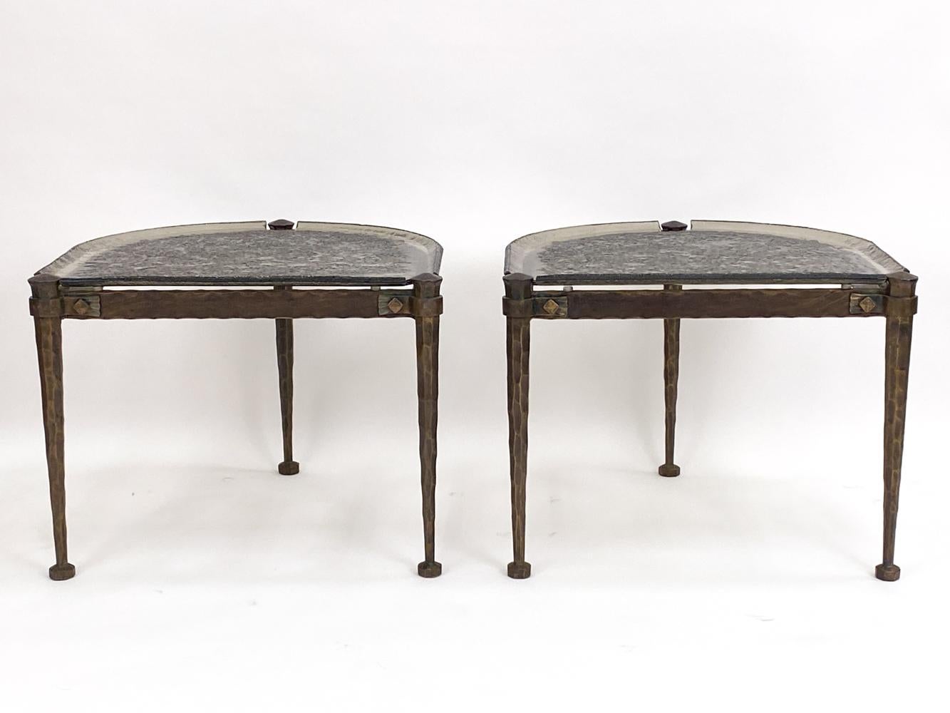 Set of Lothar Klute Glass & Bronze Coffee Tables, Circa 1980s For Sale 6