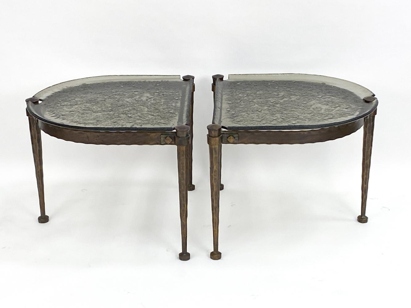 Set of Lothar Klute Glass & Bronze Coffee Tables, Circa 1980s For Sale 7