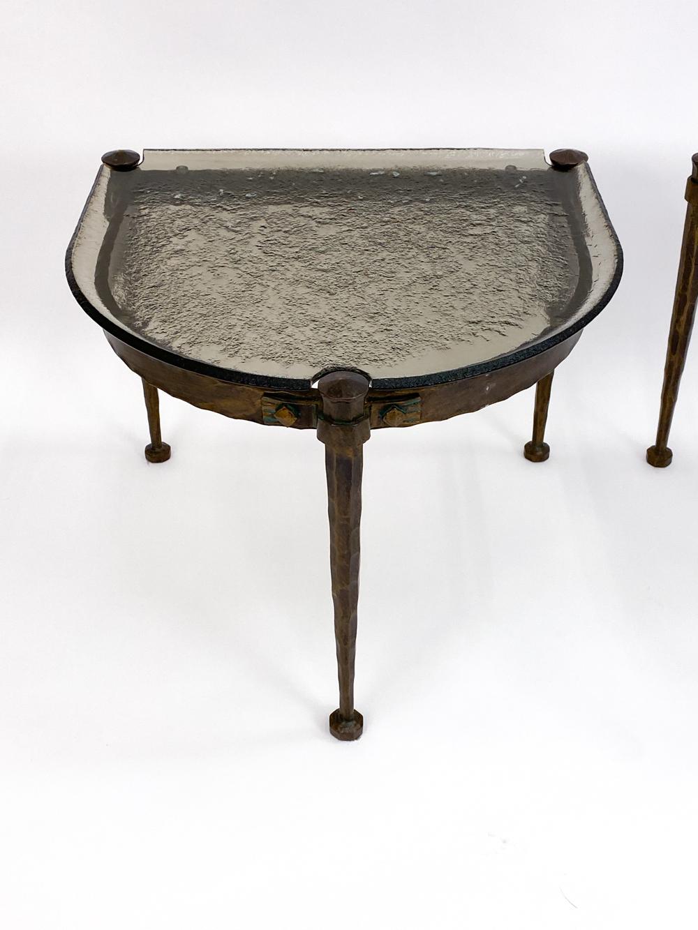 Set of Lothar Klute Glass & Bronze Coffee Tables, Circa 1980s In Good Condition For Sale In Norwalk, CT