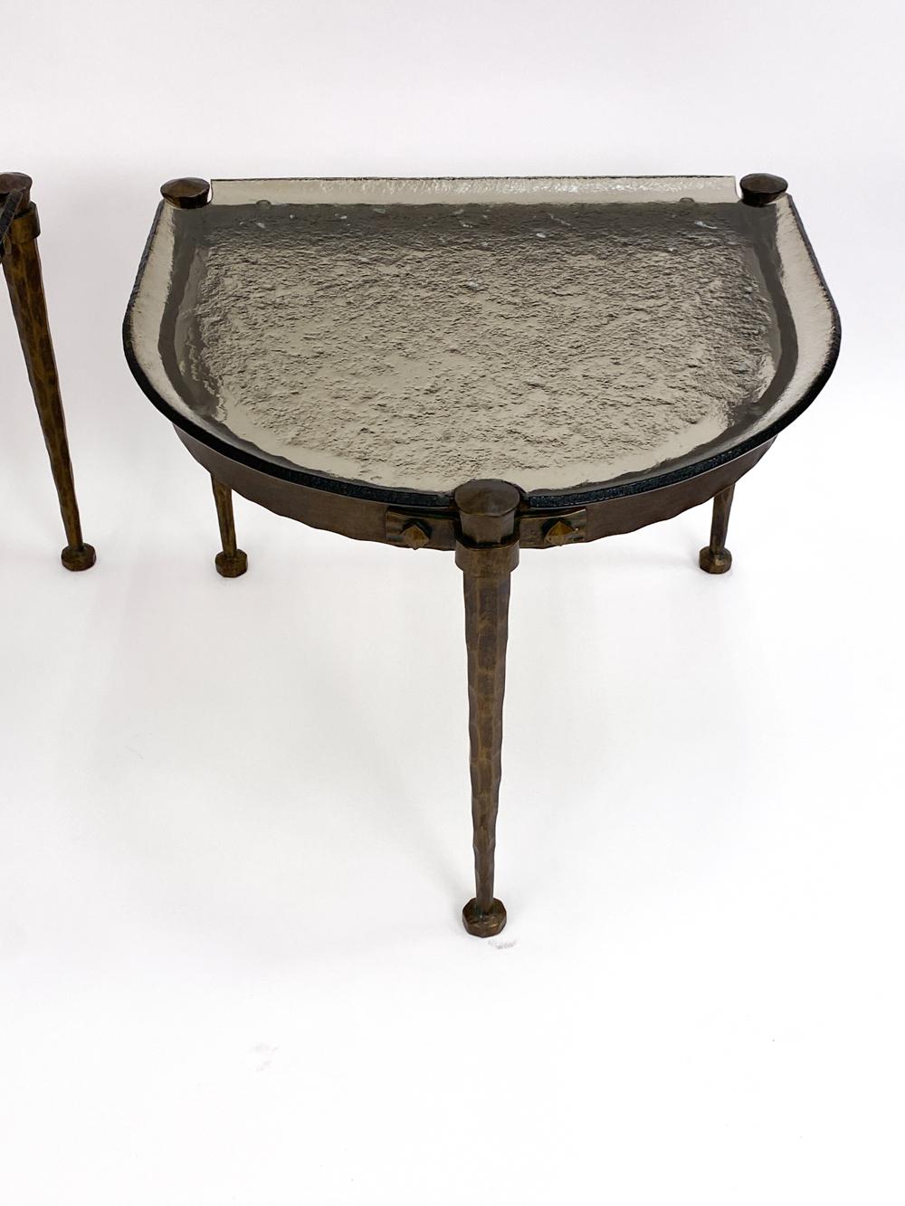20th Century Set of Lothar Klute Glass & Bronze Coffee Tables, Circa 1980s For Sale