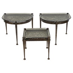 Set of Lothar Klute Glass & Bronze Coffee Tables, Circa 1980s