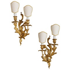 Set of Louis XV Style Gilt Bronze Wall Sconces Set By Gherardo Degli Albizzi