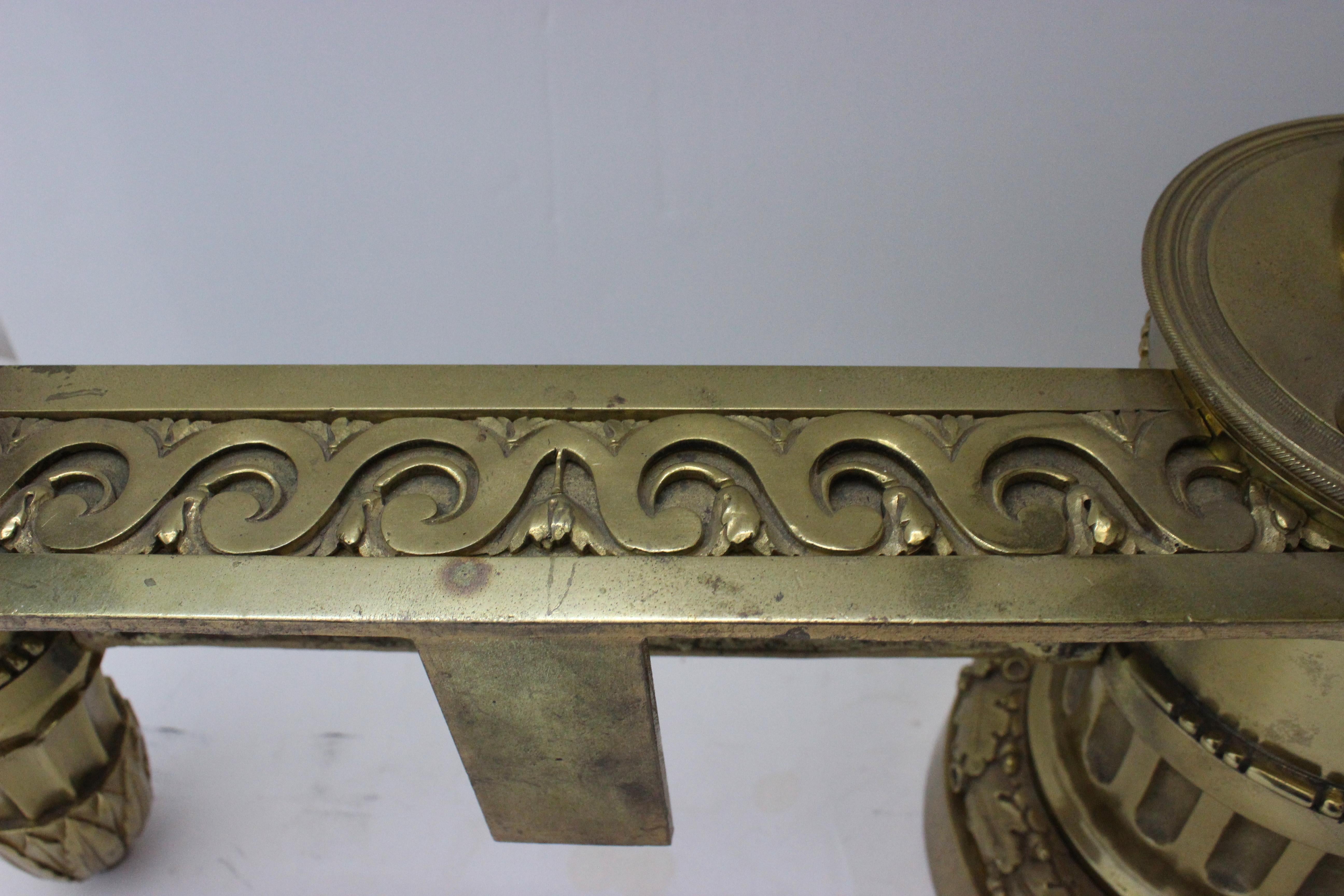 Set of Louis XVI Style Bronze Chenets For Sale 4