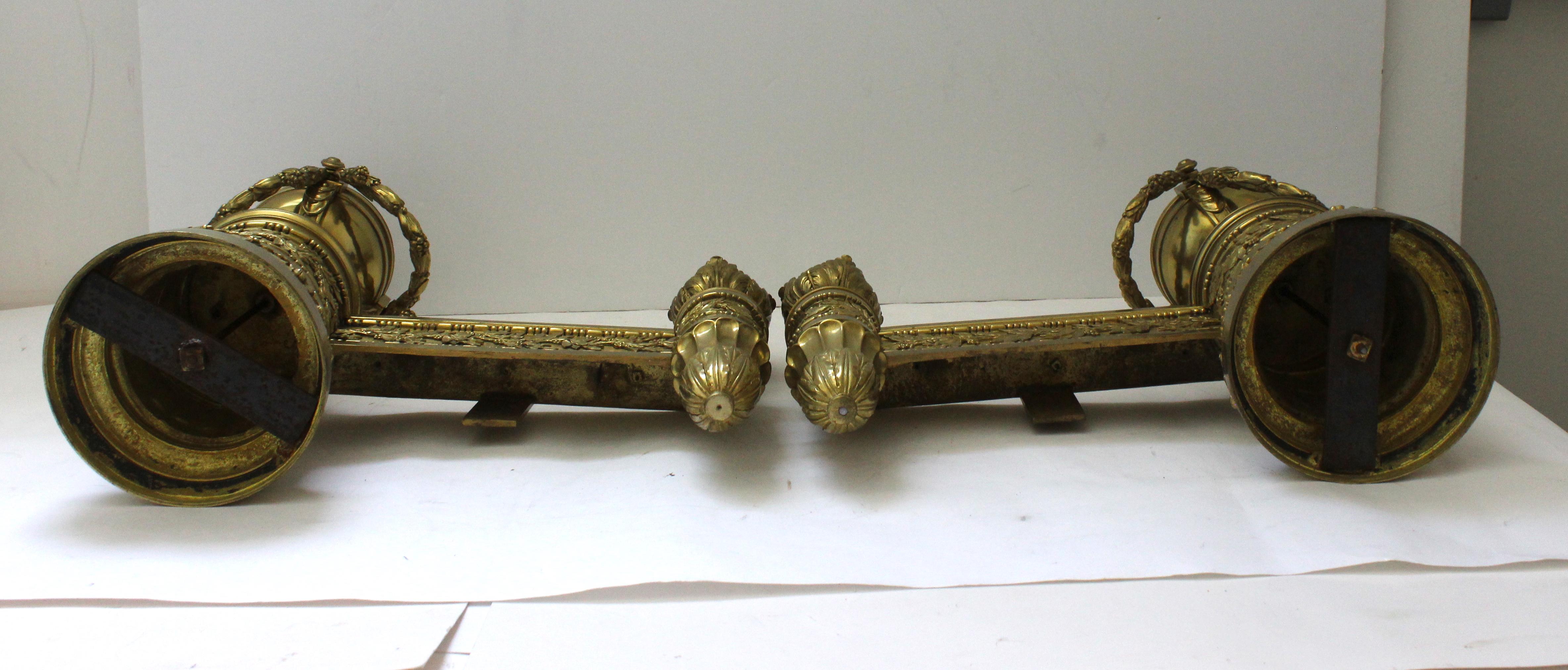 Set of Louis XVI Style Bronze Chenets For Sale 12