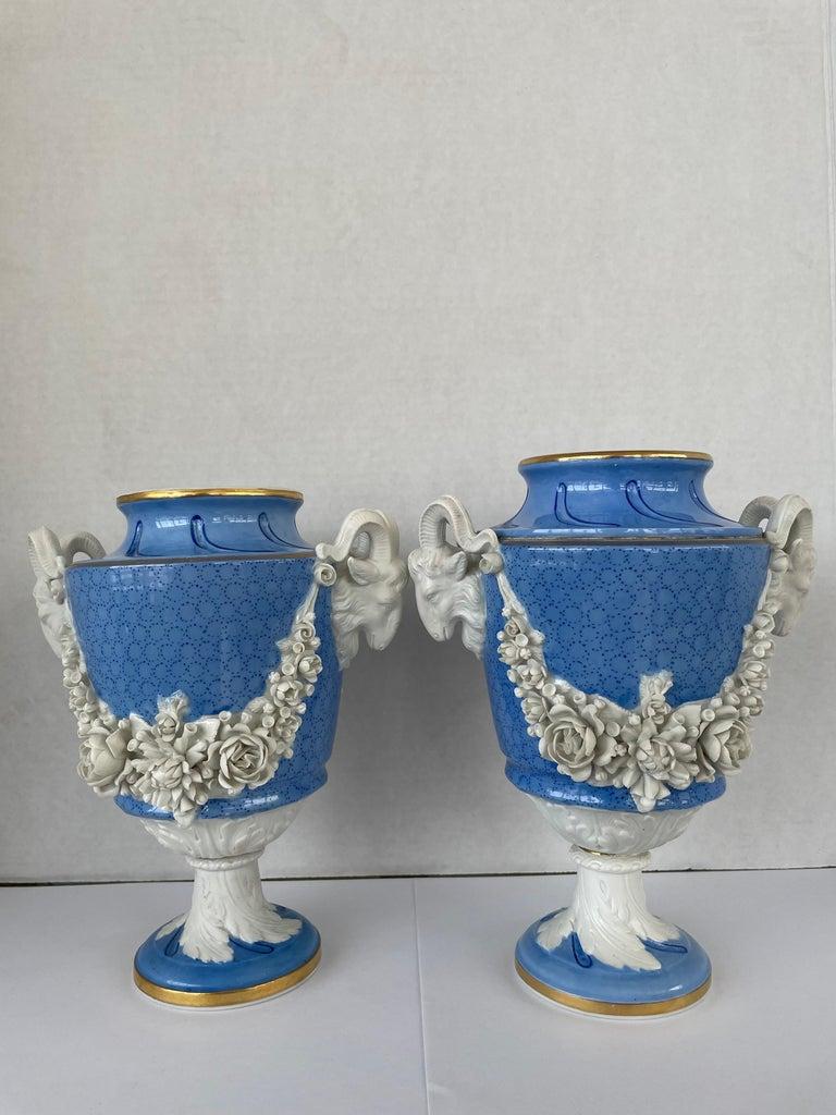 Set of Louis XVI Urns in the Sevres Style In Good Condition For Sale In West Palm Beach, FL