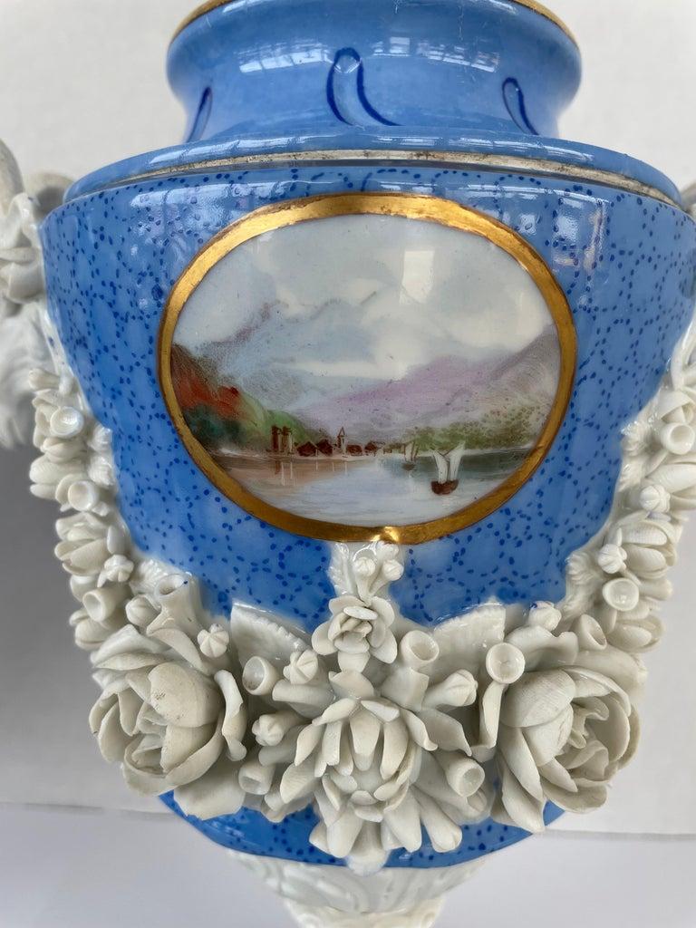 Porcelain Set of Louis XVI Urns in the Sevres Style For Sale