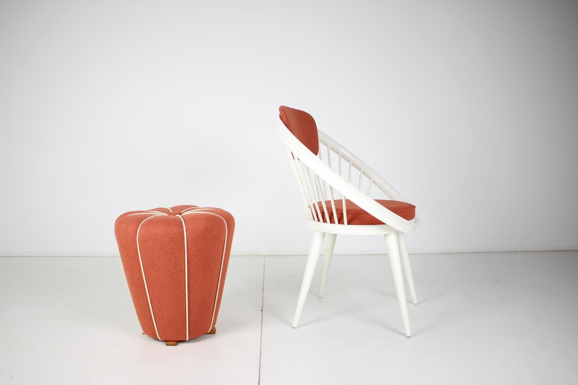 German Set of Lounge Chair with Tabouret, 1950's-1970's For Sale