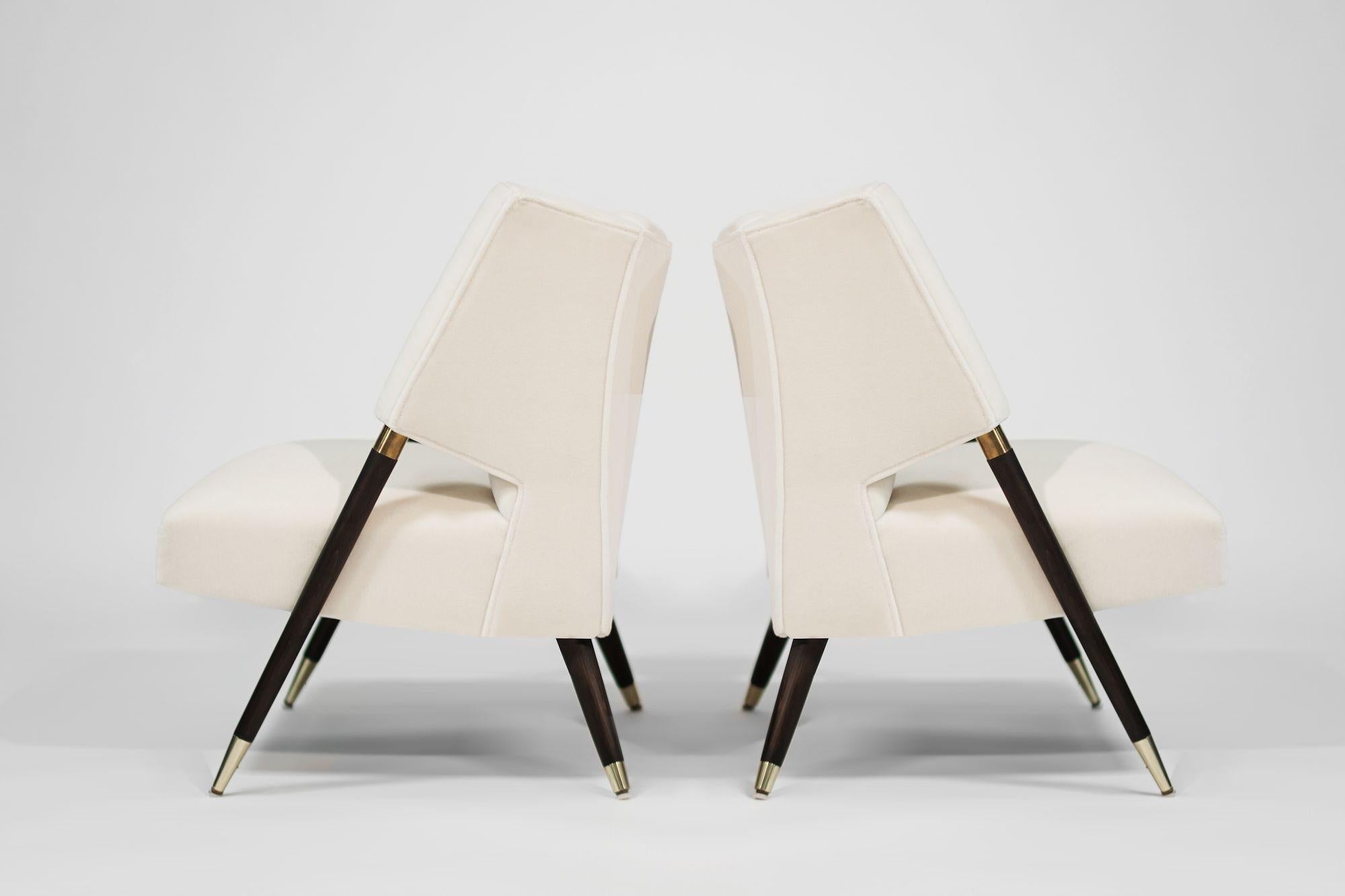Ensemble de chaises longues en mohair par Karpen of California, C.C. 1950s Excellent état - En vente à Westport, CT
