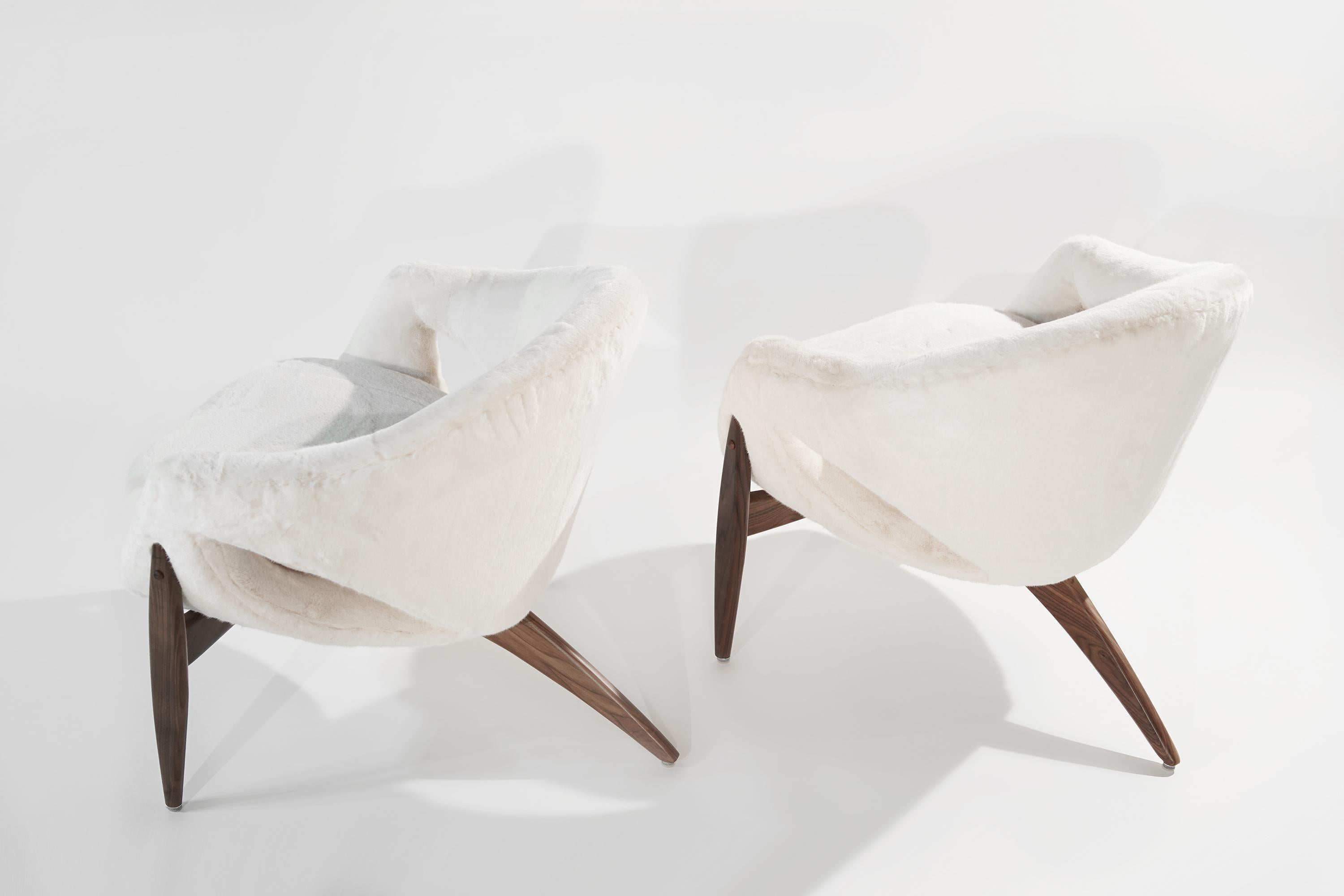 Wool Set of Lounge Chairs by Luigi Tiengo for Cimon, Montréal, 1963