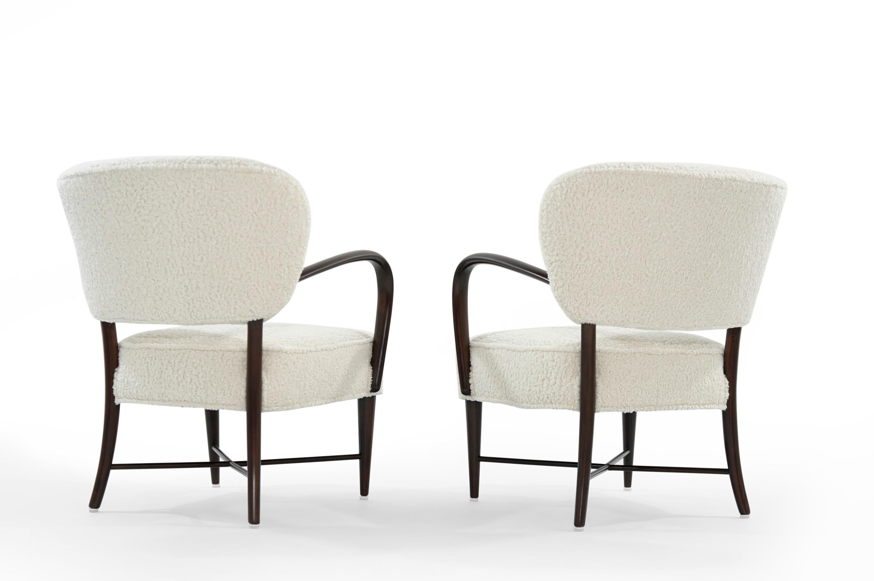 Set of Lounge Chairs in Bouclé, Italy, circa 1950s In Excellent Condition In Westport, CT