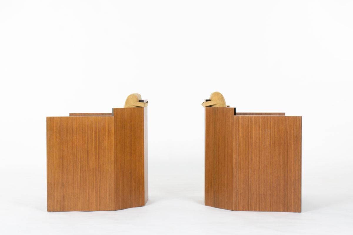 Art déco Ensemble de chaises longues en ébène de Macassar, années 1930 en vente