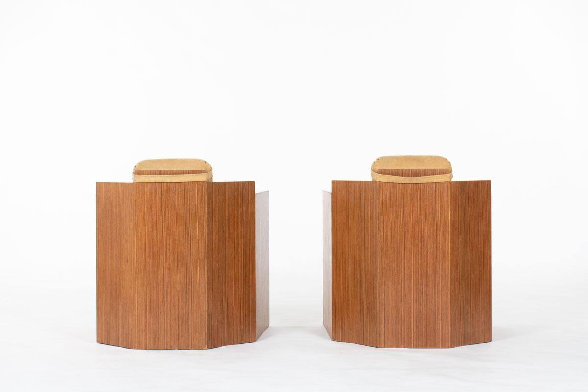 Français Ensemble de chaises longues en ébène de Macassar, années 1930 en vente