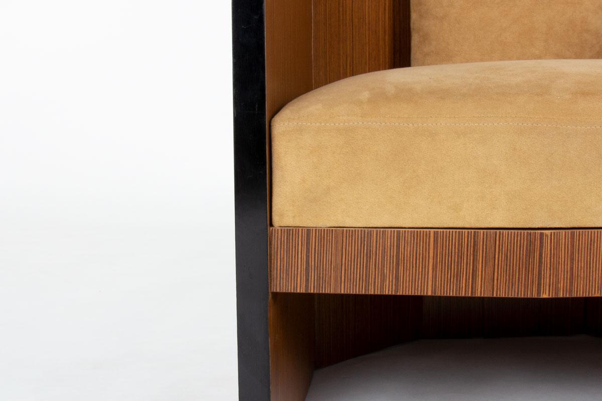 20ième siècle Ensemble de chaises longues en ébène de Macassar, années 1930 en vente