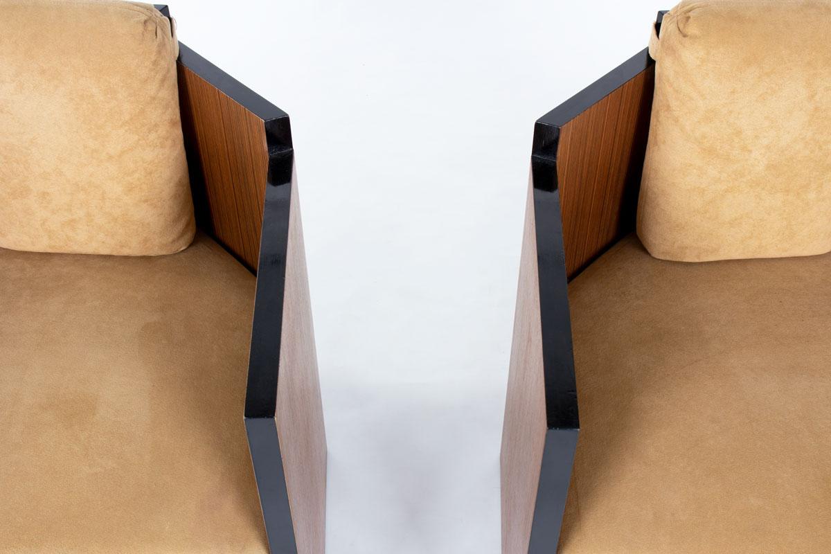 Ensemble de chaises longues en ébène de Macassar, années 1930 en vente 1