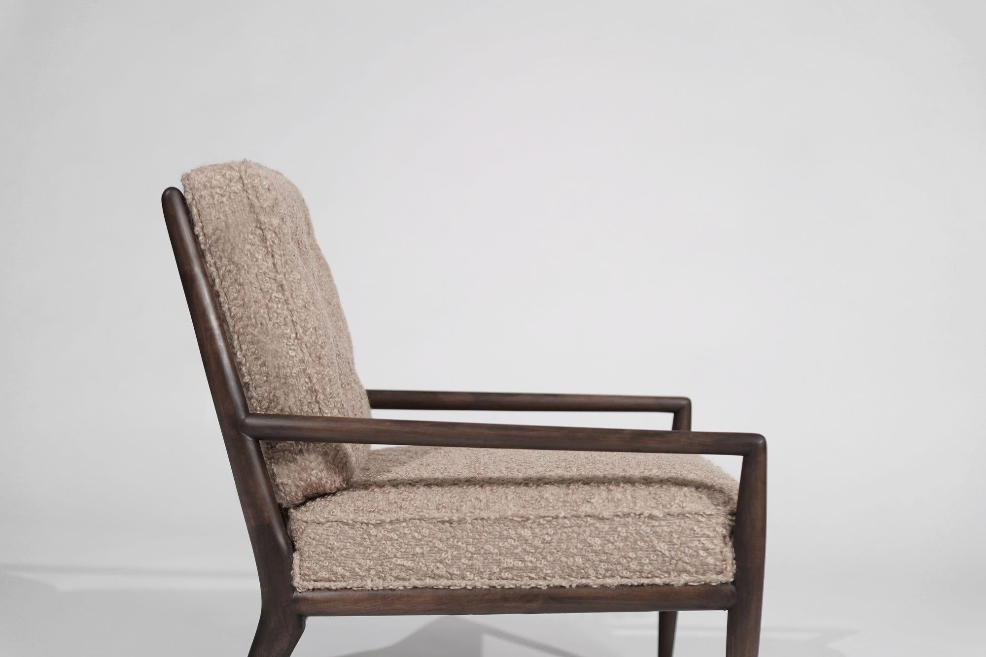 Set of Lounge Chairs in Teddy Boucle by T.H. Robsjohn-Gibbings, C. 1950s For Sale 1