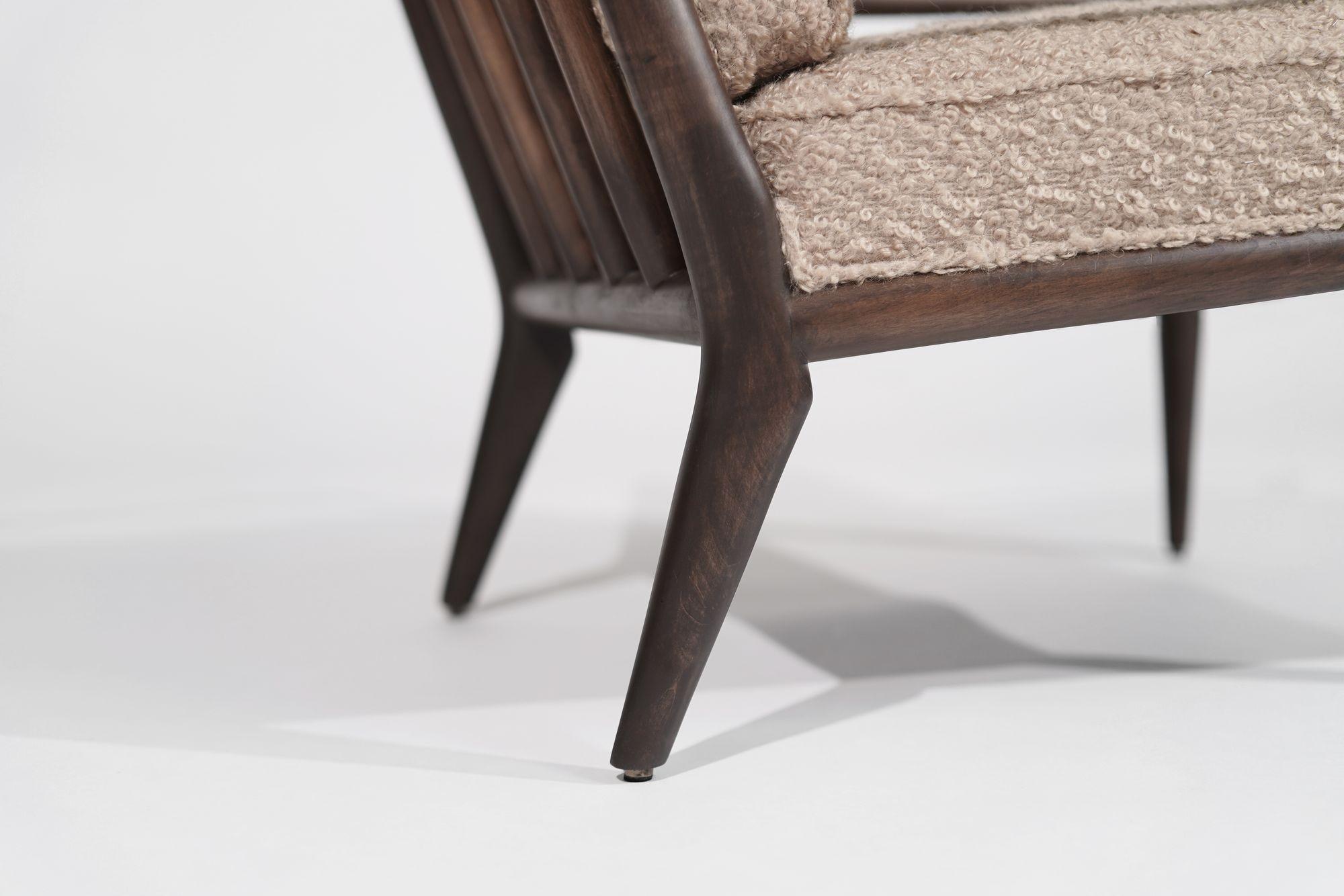 Set of Lounge Chairs in Teddy Boucle by T.H. Robsjohn-Gibbings, C. 1950s 2