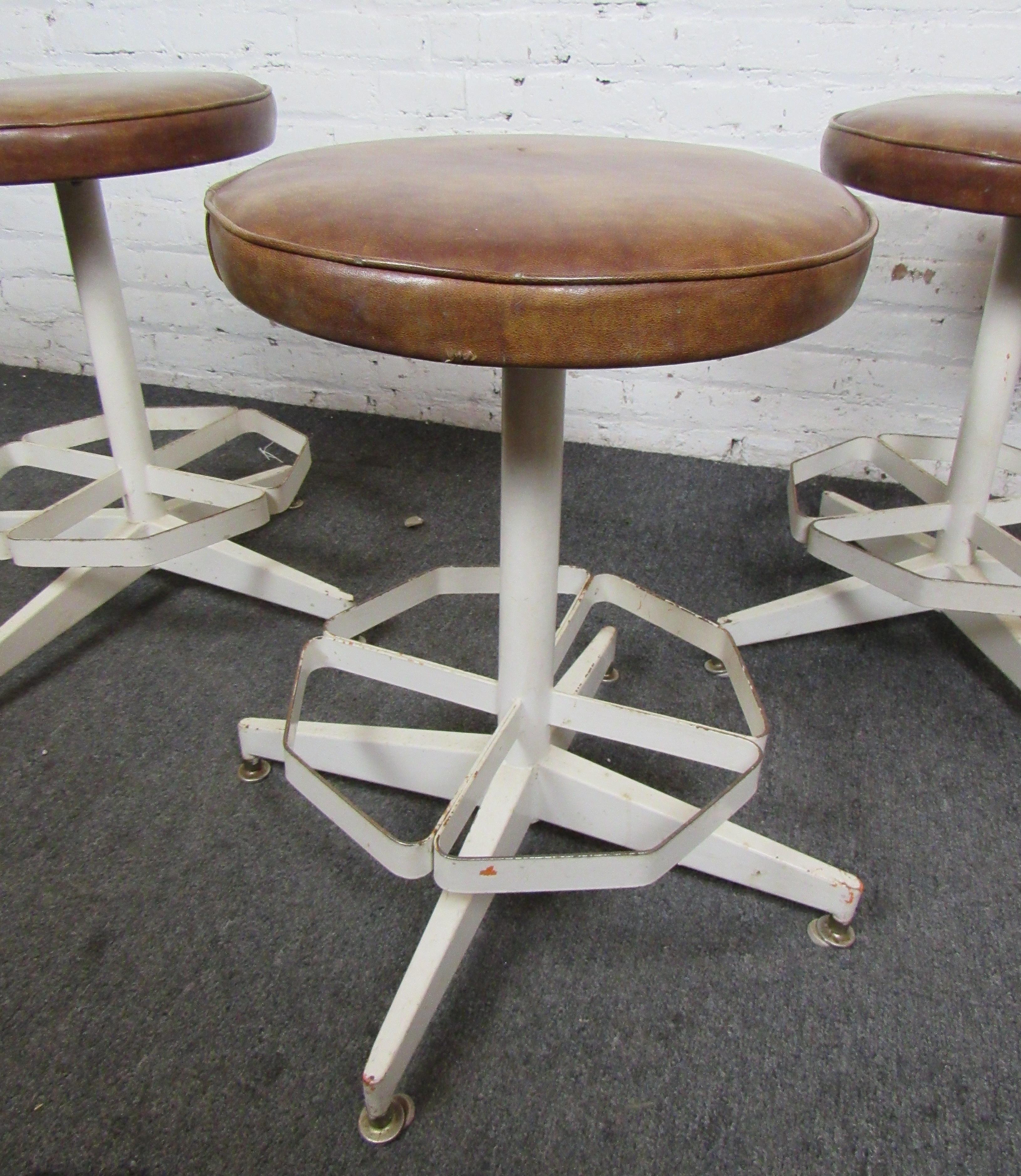 Industrial Set of Low Stools