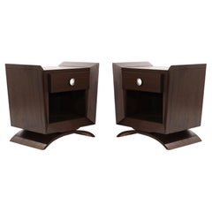 Set of Mahogany Bedside Tables by Brown Saltman, C. 1950s