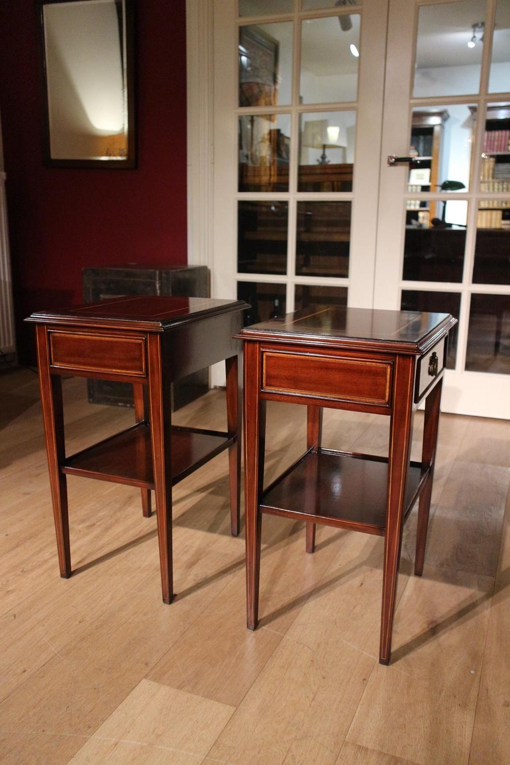 Set of Mahogany Bedsides In New Condition In Eindhoven, NL