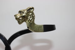 Set of Maison Jansen Fire Tools and Pair of Chenets