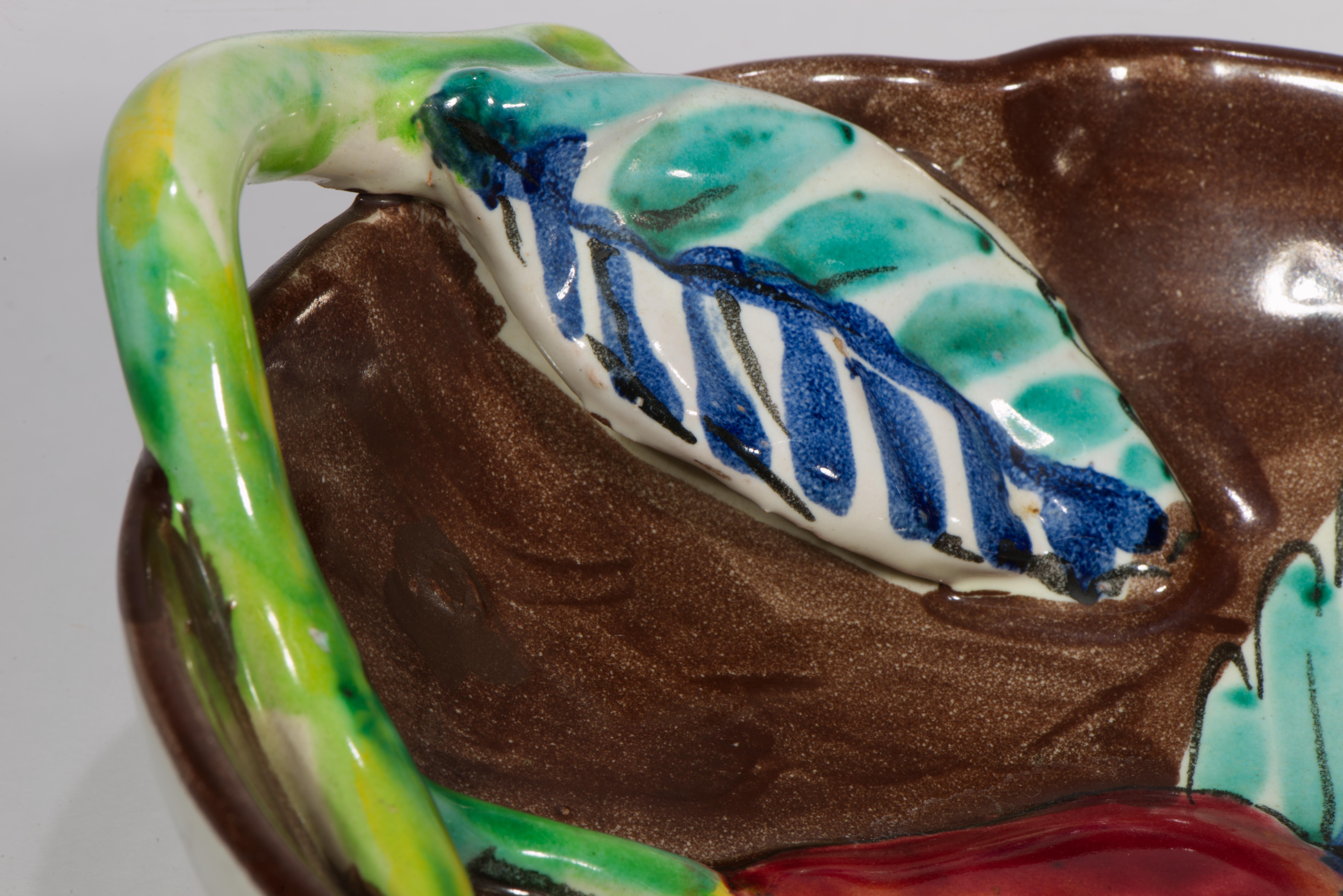 Ensemble de vases et plateaux en majolique avec décor de poires, Deruta Italie 1950s-1960s en vente 2