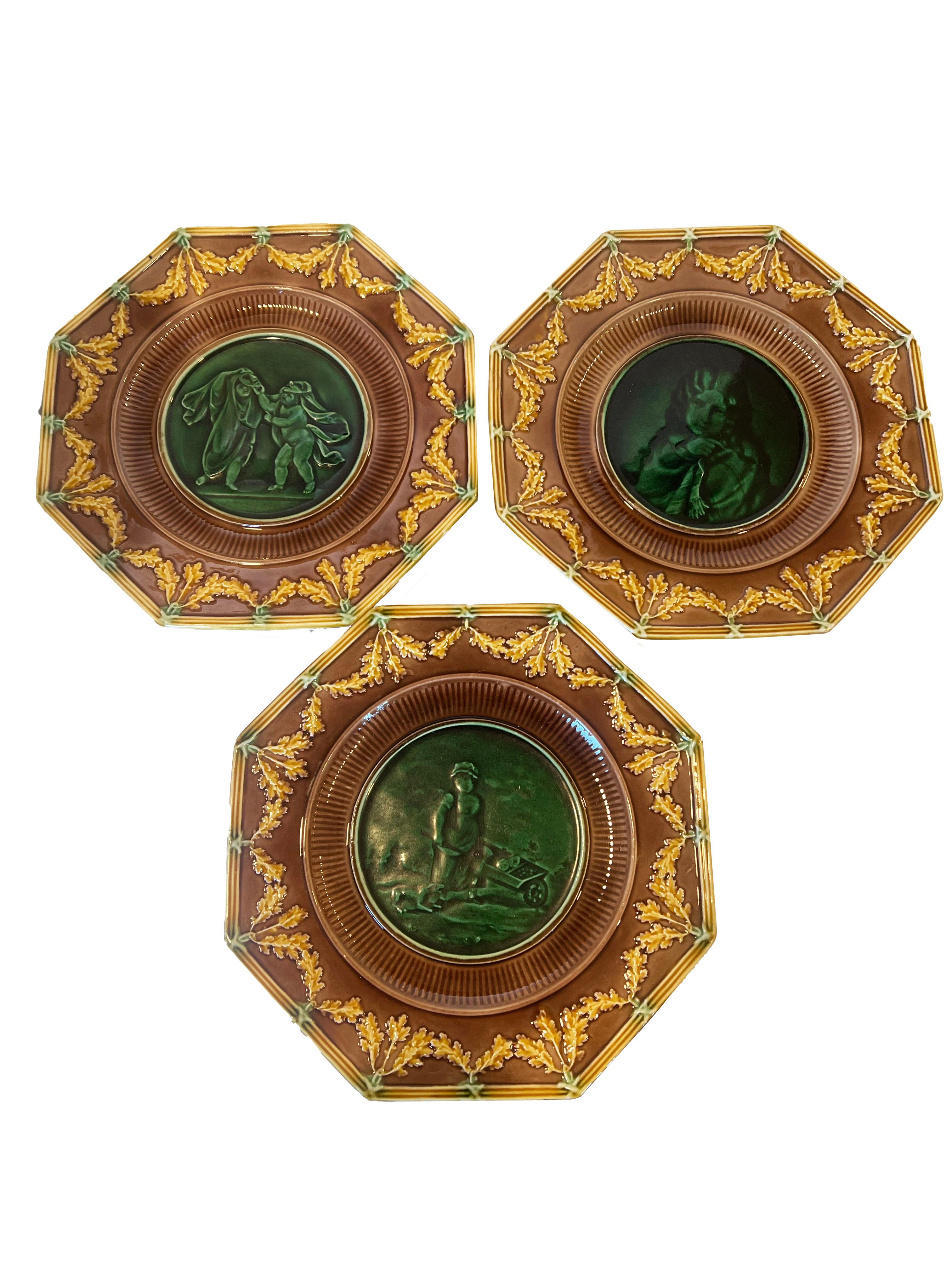 This exclusive collection of 8 Majolica plates comes from the private collection of the legendary fashion icon André Leon Talley, offering a rare opportunity to own a piece of his curated décor. The set features a harmonious blend of rich greens,