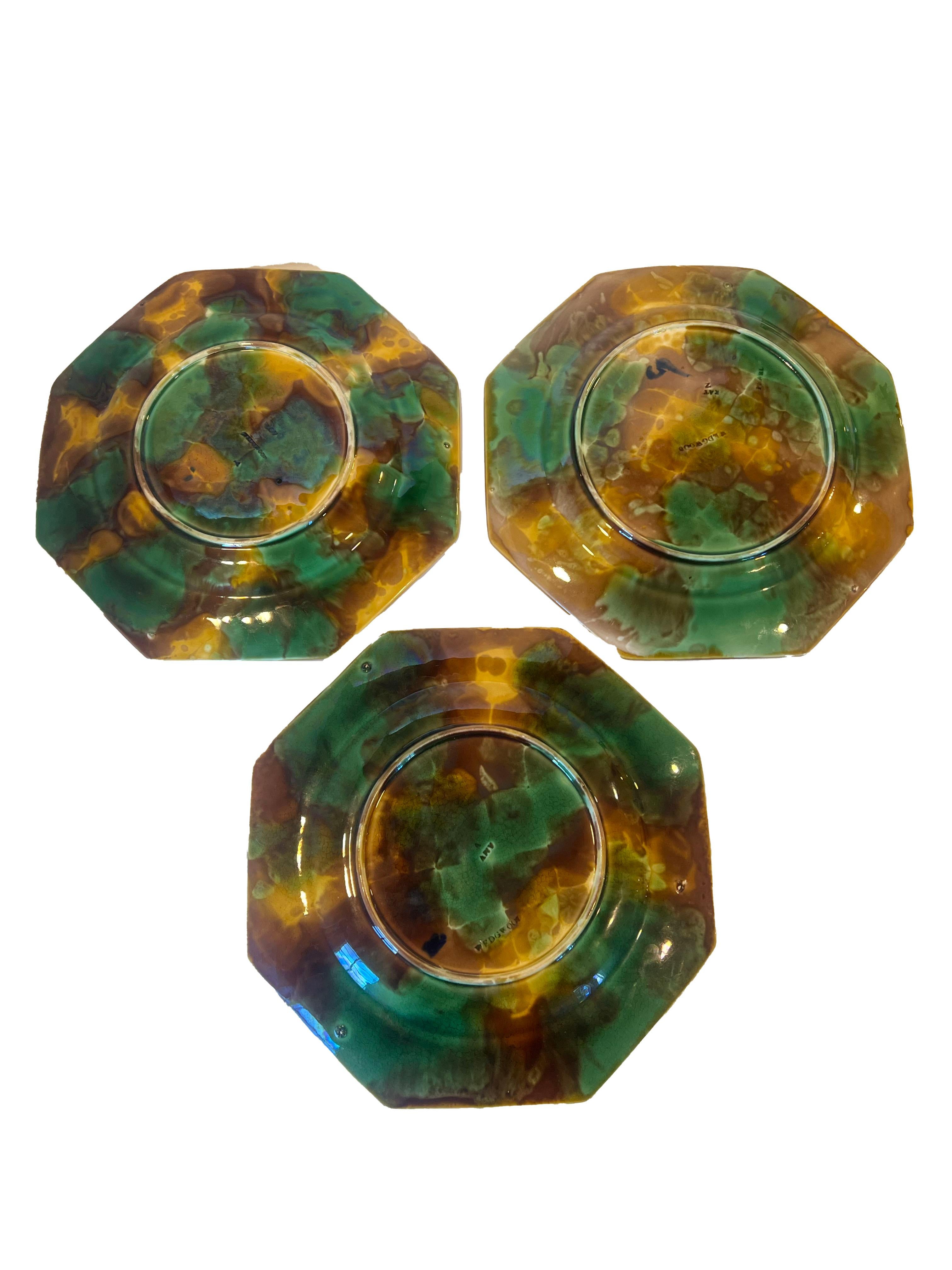 English Set of Majolica Plates from Andre Leon Talley's Private Collection For Sale