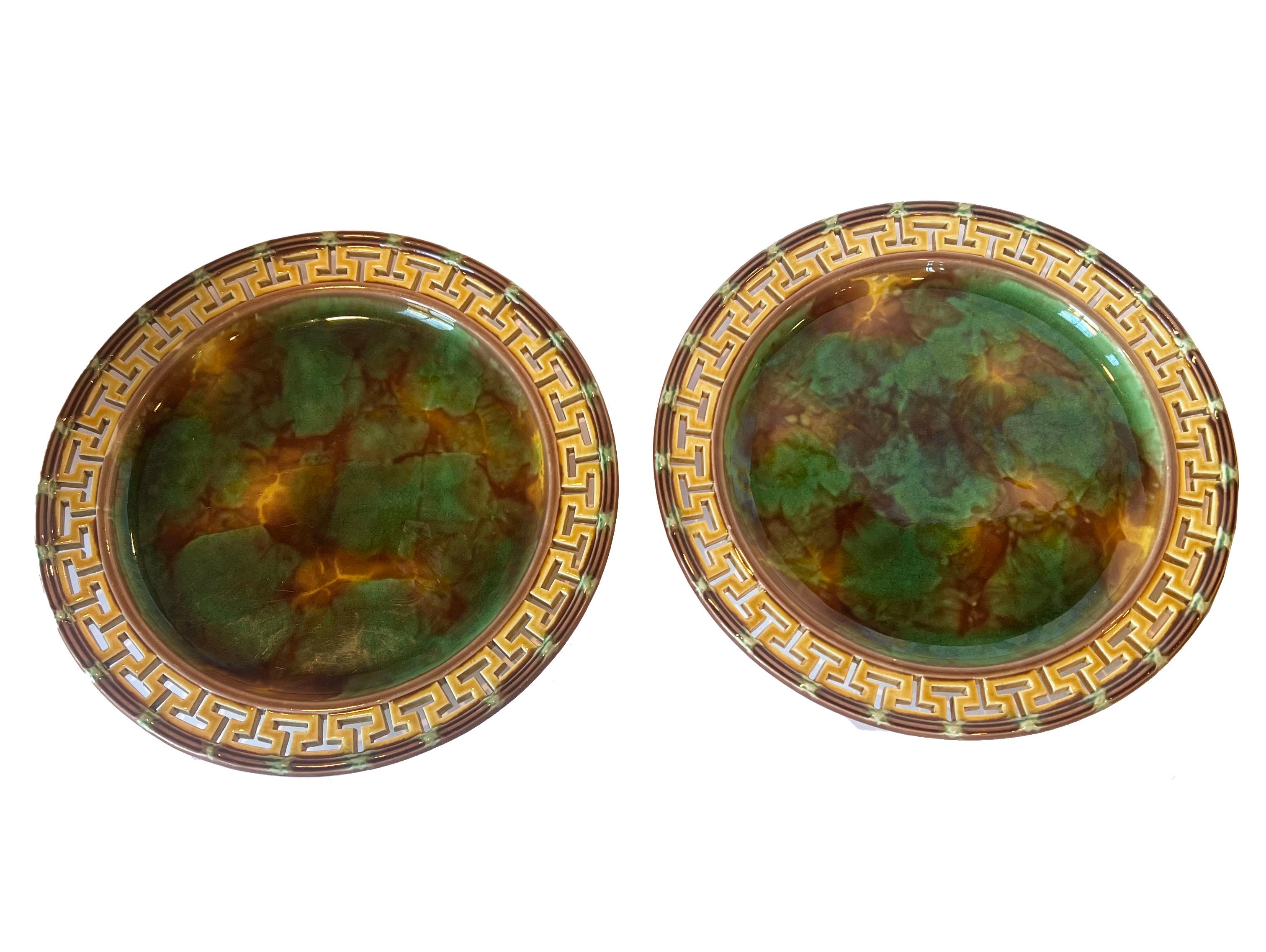 Glazed Set of Majolica Plates from Andre Leon Talley's Private Collection For Sale