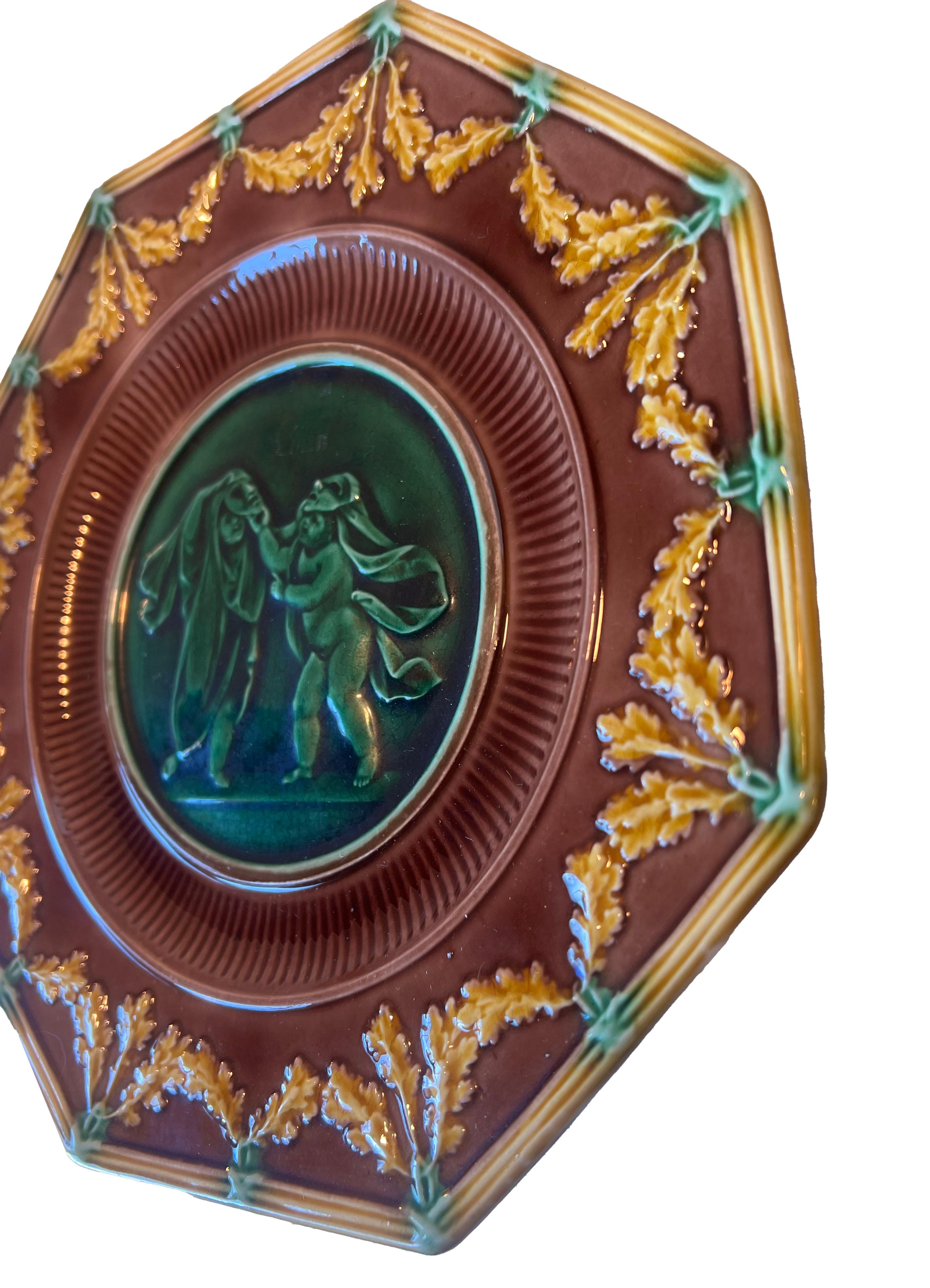 Clay Set of Majolica Plates from Andre Leon Talley's Private Collection For Sale