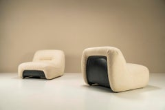 Set of 'Malu' Lounge Chairs in White Bouclé by Claudio Vagnoni, Italy, 1970s