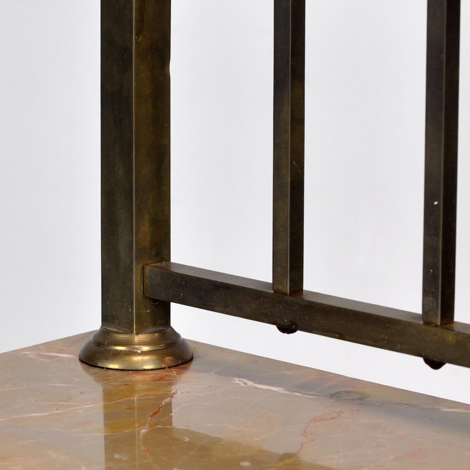 Set Of Marble And Brass Nightstands, 1880's For Sale 8