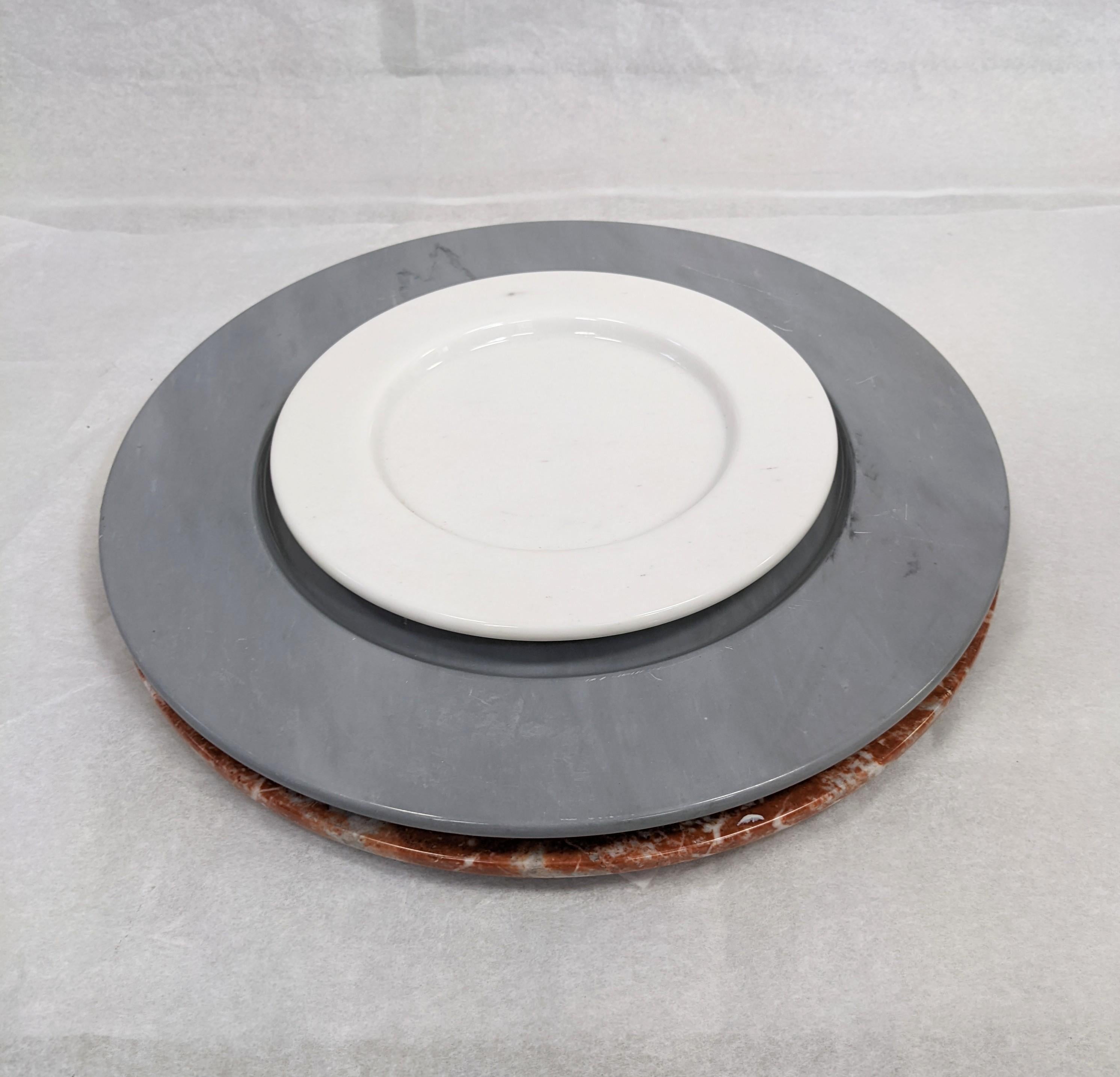 Italian Set of Marble Decorative Charger Plates For Sale