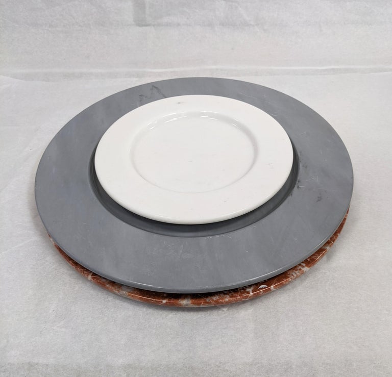 Set of Marble Decorative Charger Plates For Sale at 1stDibs