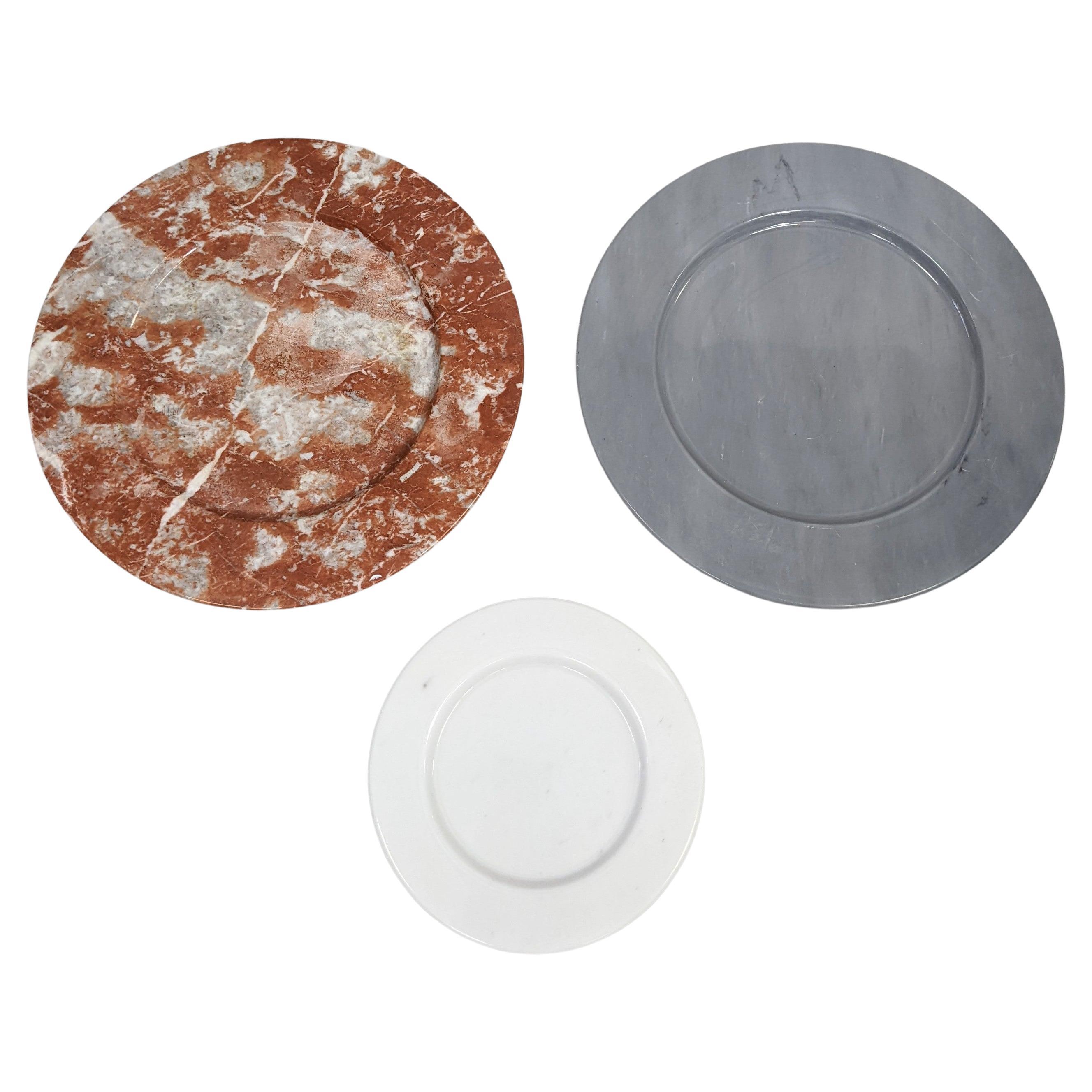 Set of Marble Decorative Charger Plates