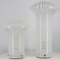 Set of Mario Ticco Glass 'Boletus' Table Lamps by Venini, Italy 1970