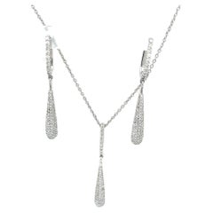 Set of Matching 1.50ct Pendant and Diamond Earrings in 18ct White Gold