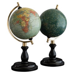 Vintage Set of Matching Terrestrial and Celestial Globes, circa 1935